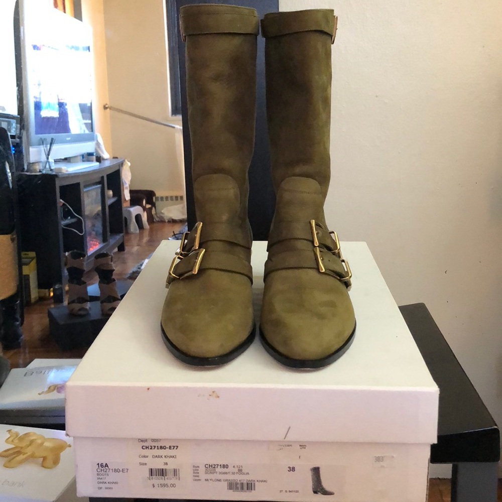 Chloe Dark khaki boots-Sold